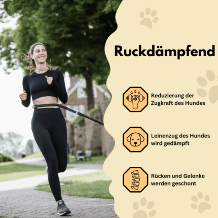 ruckdämpfende Bungee-Elastik, die den Leinenzug abdämpft und Rücken und Gelenke schont