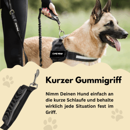 Multifunktionsleine mit kurzem Gummigriff