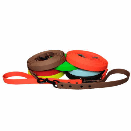 7 Biothane Schleppleine mit 30cm Kurzführer in verschiedenen Farben