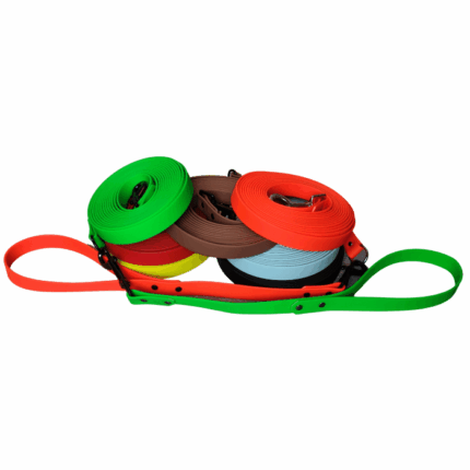 7 Biothane Schleppleine mit 40cm Kurzführer in verschiedenen Farben