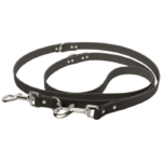 Verstellbare Biothane Leine in schwarz mit Karabiner in silber