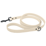Biothane Leine in weiß mit Karabiner in schwarz