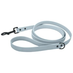 Biothane Leine in pastellblau mit Karabiner in schwarz