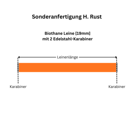 Sonderanfertigung H. Rust – Original Biothane Leine [19mm] mit 2 Bolzenkarabiner aus Edelstahl