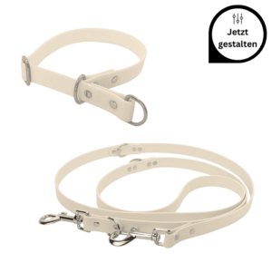 Biothane Set mit verstellbarer Leine und Halsband mit Zugstopp