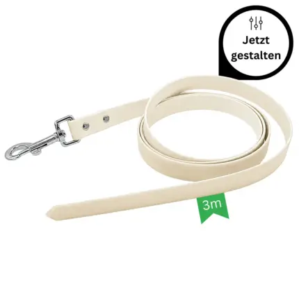 Biothane Leine 3m ohne Handschlaufe in Weiß